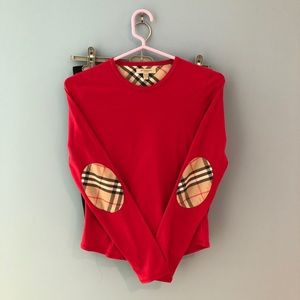 Burberry red long sleeve top